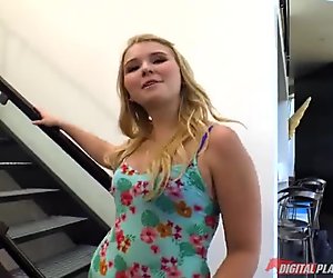 Chubby teen cutie has oral sex with her friend's adult father