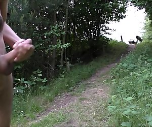 Jerking naked outdoor part 3 with cum