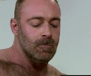 Muscle man Brad enjoys fucking two tight twink assholes hard