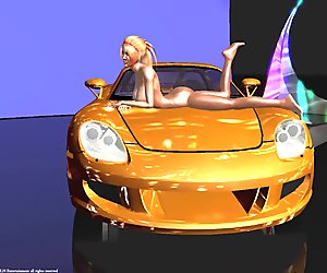 3D Readhead with her sport car