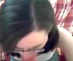 glasses girl suck