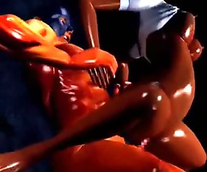Ebony animated girl gets laid fast