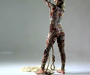 Anka the nudist showing her talent