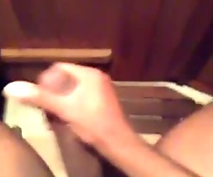 Black Cock Stroking in Sauna 