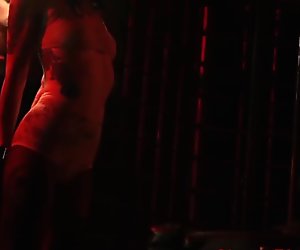 Hot bdsm femdom domina punishing lesbian subs in cage