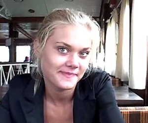 Blond wanker in glasses masturbates while being in the cafe