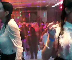 Wet bitches dancing erotically in a club