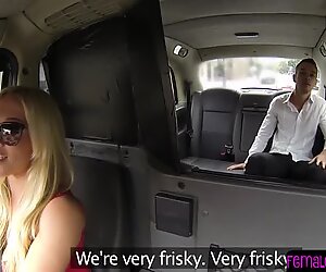 MILF taxi driver facialized after sucking