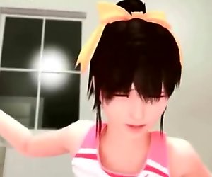 Asian animated babe riding a cock