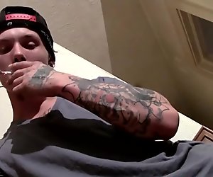 Sexy ass thug Kyd Cash loves to smoke and jerk his big dick