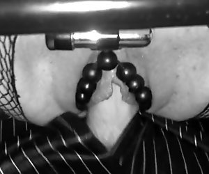 POV Wife on Sex Stool with Beaded Thong Gets Creampie