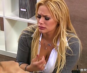 A slutty scene in the office with remarkable whore Keiran Lee