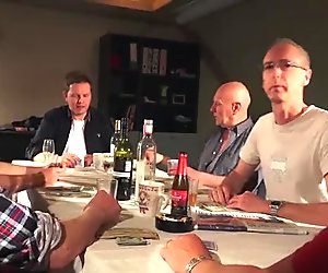 Six oldmen poker players gangabang 21 teeny for a bet