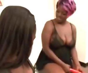 Black and knocked up lesbo action!Pre