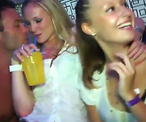 Dickloving eurobabe pounded by stripper while sucking cock