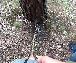 pissing together with my friend behind a tree COMPILATION