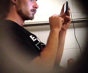 Str8 spy cap guy in public toilet