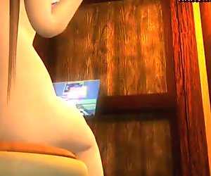 Animated blonde riding a cock