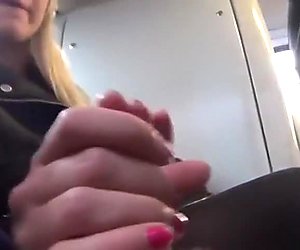 Girlfriend rides dong in the public bus