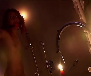 Sexy redhead bondaged in the shower and after fucked