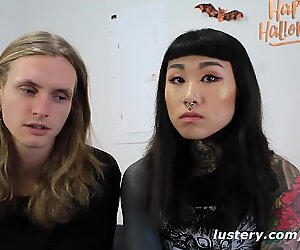 Wild Tattooed inexperienced duo in xxx Action